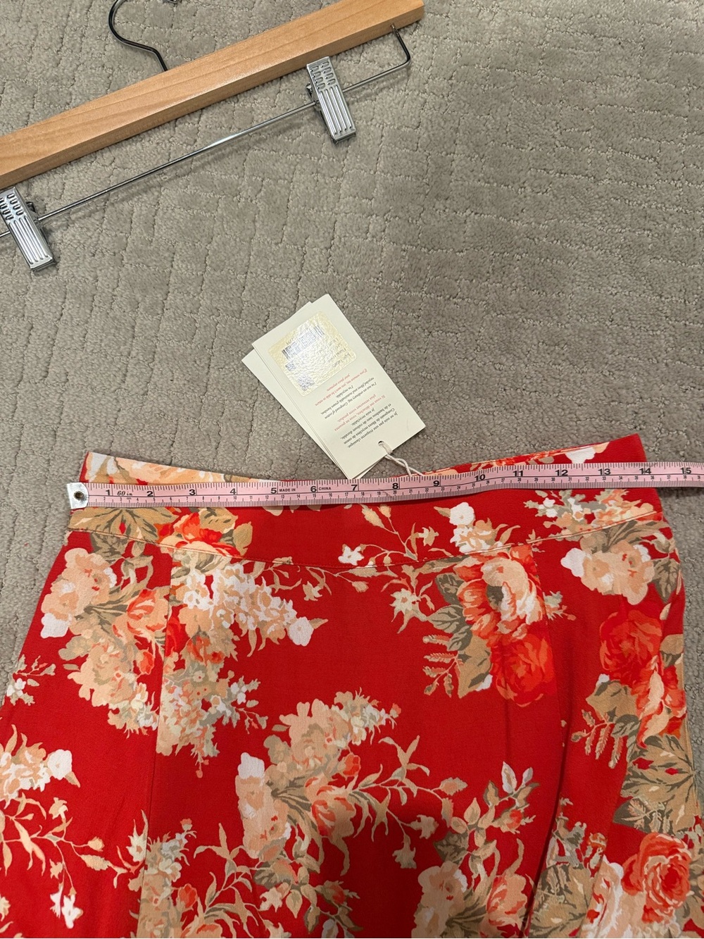 NWT Sezane Red Floral Tabata skirt size 38 - Picture 8 of 8